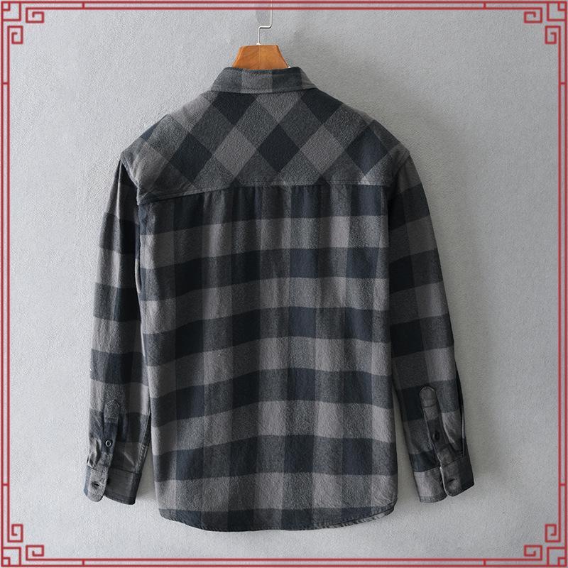 KEMEJA นําเข้าเสื้อ FLANNEL LONG-SVED FLANNEL SHIRTS UNISEX FLANNEL SHIRTS ผู้ชายและผู้หญิงเสื้อ FLA