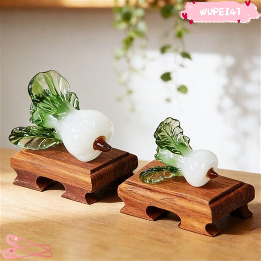 WUPEI47AD คริสตัลตกแต่งโต๊ะ, การออกแบบเจริญรุ่งเรือง Blown แก้ว Bok Choy, Bok Choy รูปร่าง Bok Choy 