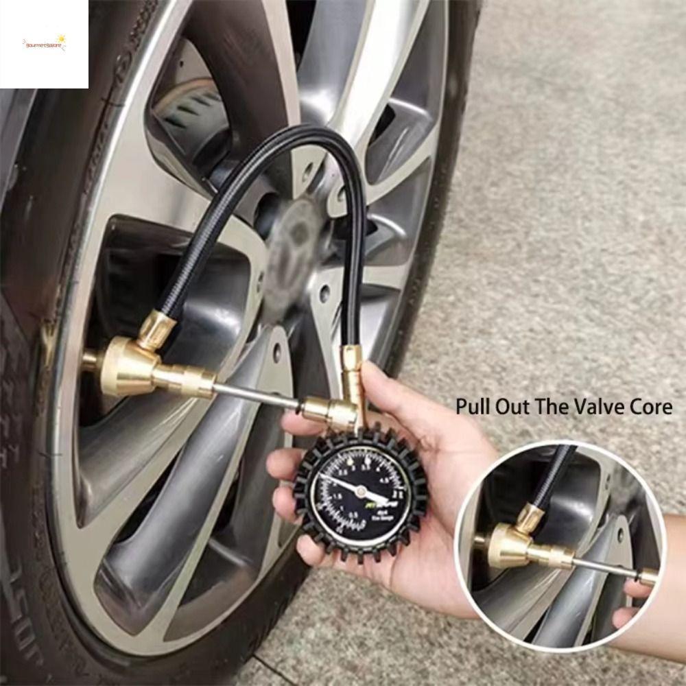 GOURMETGALORE เครื่องวัดความดันลมยาง, จอแสดงผลดิจิตอลอัตโนมัติ Deflation Mechanical ยาง, 200 Psi ควา