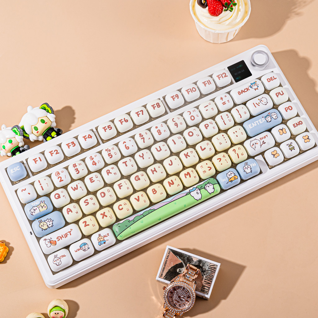 AULA F75 MAX ไทยคีย์บอร์ดไร้สาย 75% ปะเก็นเค้าโครง Hot Swappable 2.4G การเชื่อมต่อแบบมีสายบลูทูธพร้อ