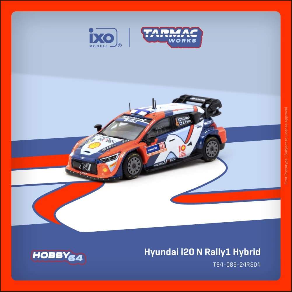 Tarmac Works 1:64 HOBBY64 Hyundai i20 N Rally1 Hybrid Rally Sweden 2024 Winner T64-089-24RS04