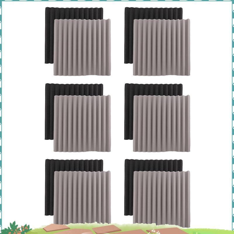 Uejfrdkuwg 12 ชิ้น Acoustic Foam Board,Studio Wedge Tile,โฟมอะคูสติก Soundproof Pyramid Studio Treat