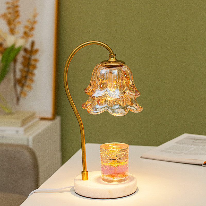 Lily of the Valley Aromatherapy Wax Melting Lamp, Marble Candle Melting Lamp, Vintage Smokeless Temp