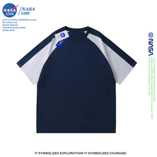 NASA เสื้อยืดทูโทนชายหญิง oversize แขนสั้น สไตล์ลำลอง summer คอตตอน คอกลม หลวมและระบายอากาศ