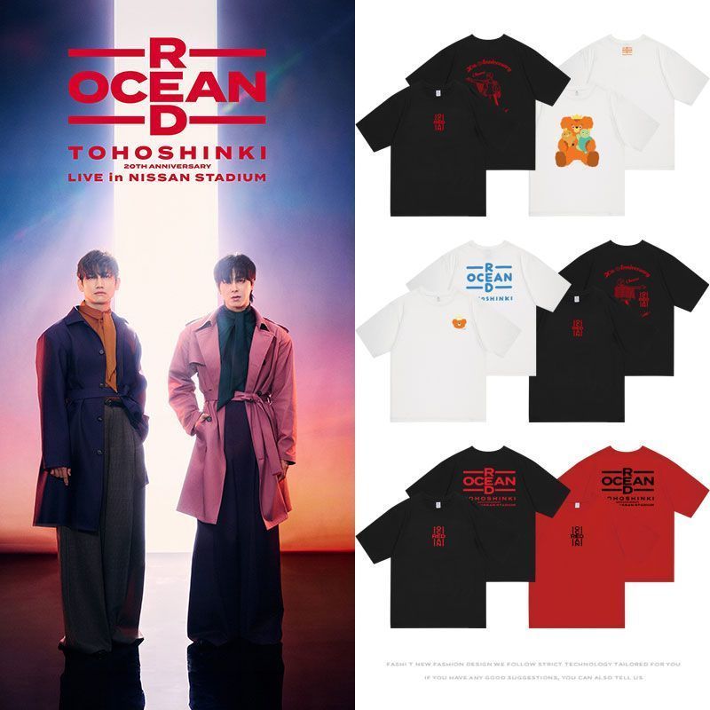 Kpop TVXQ Yoonho Changmin 20TH สีแดง Ocean รอบคอผ้าฝ้ายยาว T Sleeve Casual Top Man/ผู้หญิงเสื้อคู่สั