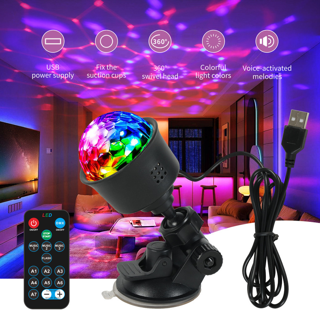 ไฟลูกดิสโก้ RGB | ขับเคลื่อน, ไฟเวทีดีเจ นํา เปลี่ยนสีได้สําหรับปาร์ตี้, วันเกิด, งานแต่งงาน, คาราโอเกะ, บาร์, สโมสร, การแสดงสด, การชุมนุมบ้าน, ตกแต่งความบันเทิงในวันหยุด