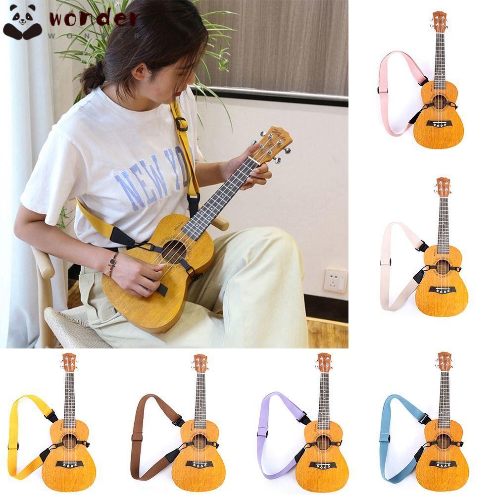 WONDER Ukulele Strap Nylon Sling With Hook 7 สี เข็มขัดปรับระดับได้