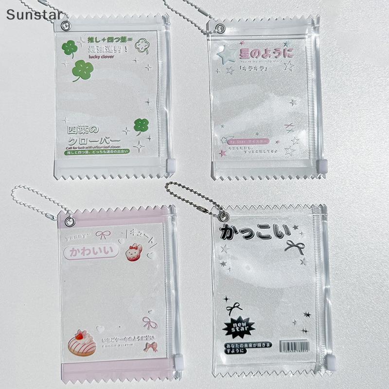 ซันสตาร์ 1ชิ้น3นิ้วไอดอลบัตรภาพฝาครอบป้องกันผู้ถือบัตร อิน ใสถุงขนมเกาหลีผู้ถือบัตรบัตรแสดงกระเป๋าจี้