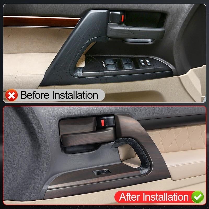 ไม้เนื้อรถตกแต่งประตู Iaminated Board สําหรับ 2008-2021 Toyota Land Cruiser 200 LC200 Fj200 ภายในอัพ