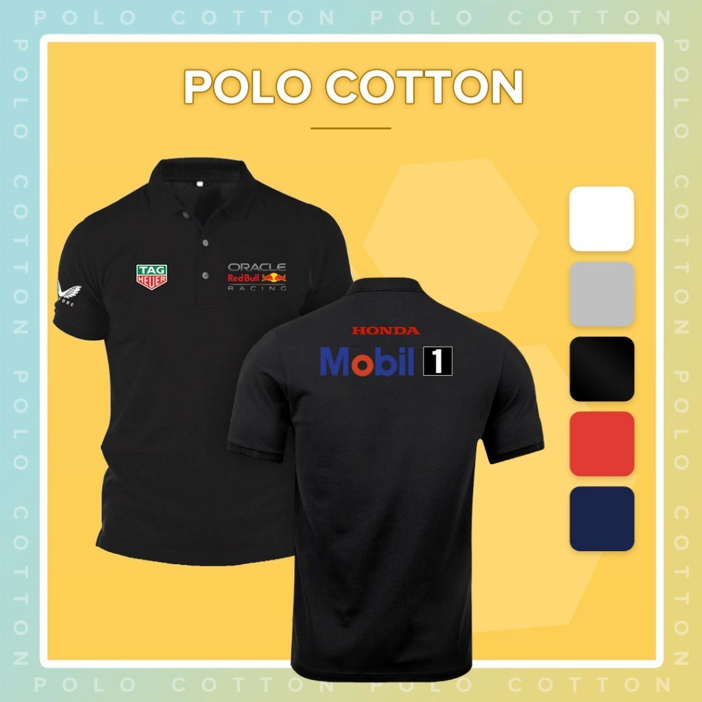 Baju F1 เสื้อโปโลผ้าฝ้ายเสื้อยืด Tee เสื้อ Unisex กีฬา Motorsport Pakaian แฟชั่นสบายๆ S-3XL