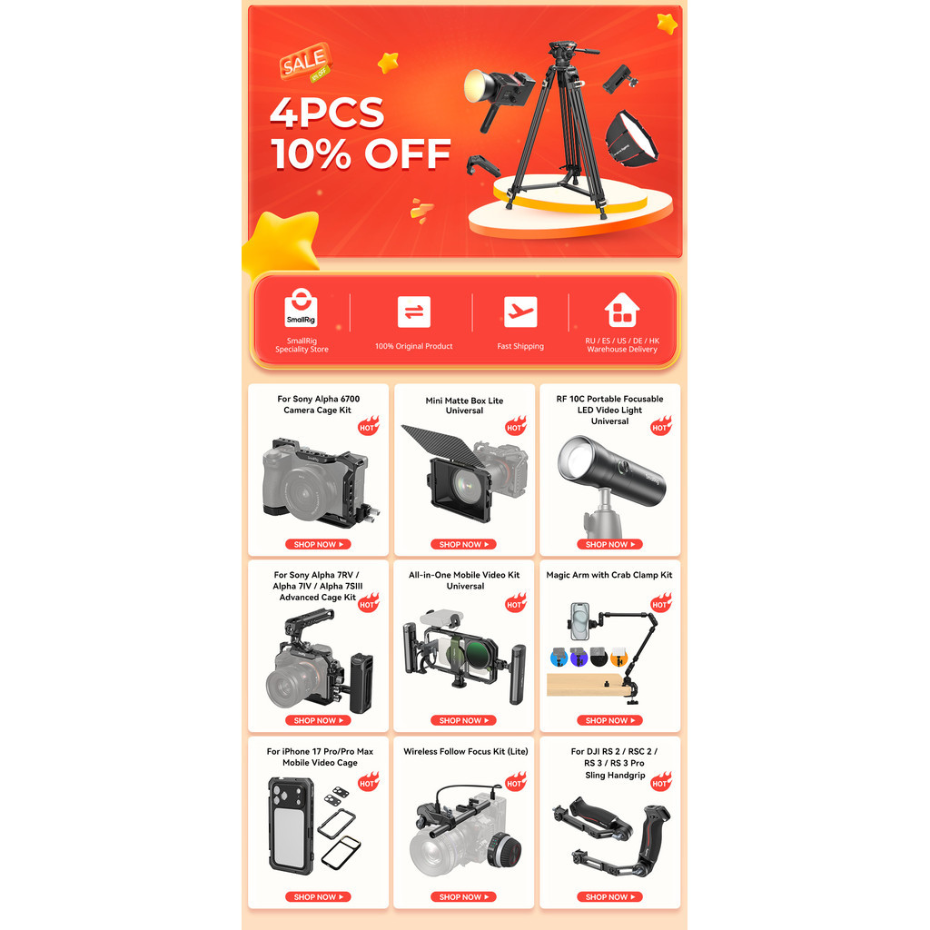 ZV-E10 II กรงพร้อมที่จับซิลิโคน, ชุดกรงปลดเร็ว HawkLock สําหรับ Sony ZV-E10 II, พร้อมแผ่นปลดเร็ว -4494949 - รูปที่ 6