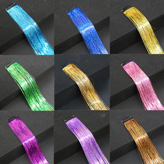 🔥🔥🔥【In Stock】Pony Headdress Hair Extension Glitter Tinsel Straight False Synthetic Sparkle Shiny