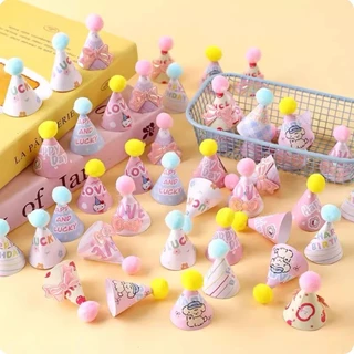 หมวกหวานสีชมพู "น่ารักและสนุกหมวกคมขนาดเล็กตกแต่งเค้กขนมหัวใจสาวแต่งตัว