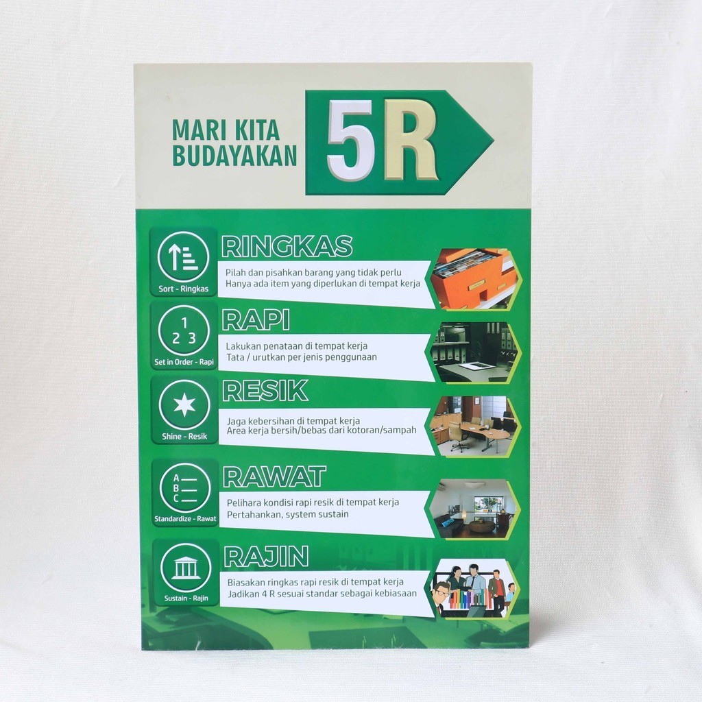 โปสเตอร์ 5R, โปสเตอร์วัฒนธรรม 5R, 5R WORK PLACE APPLICATION, เคลือบมันเงา