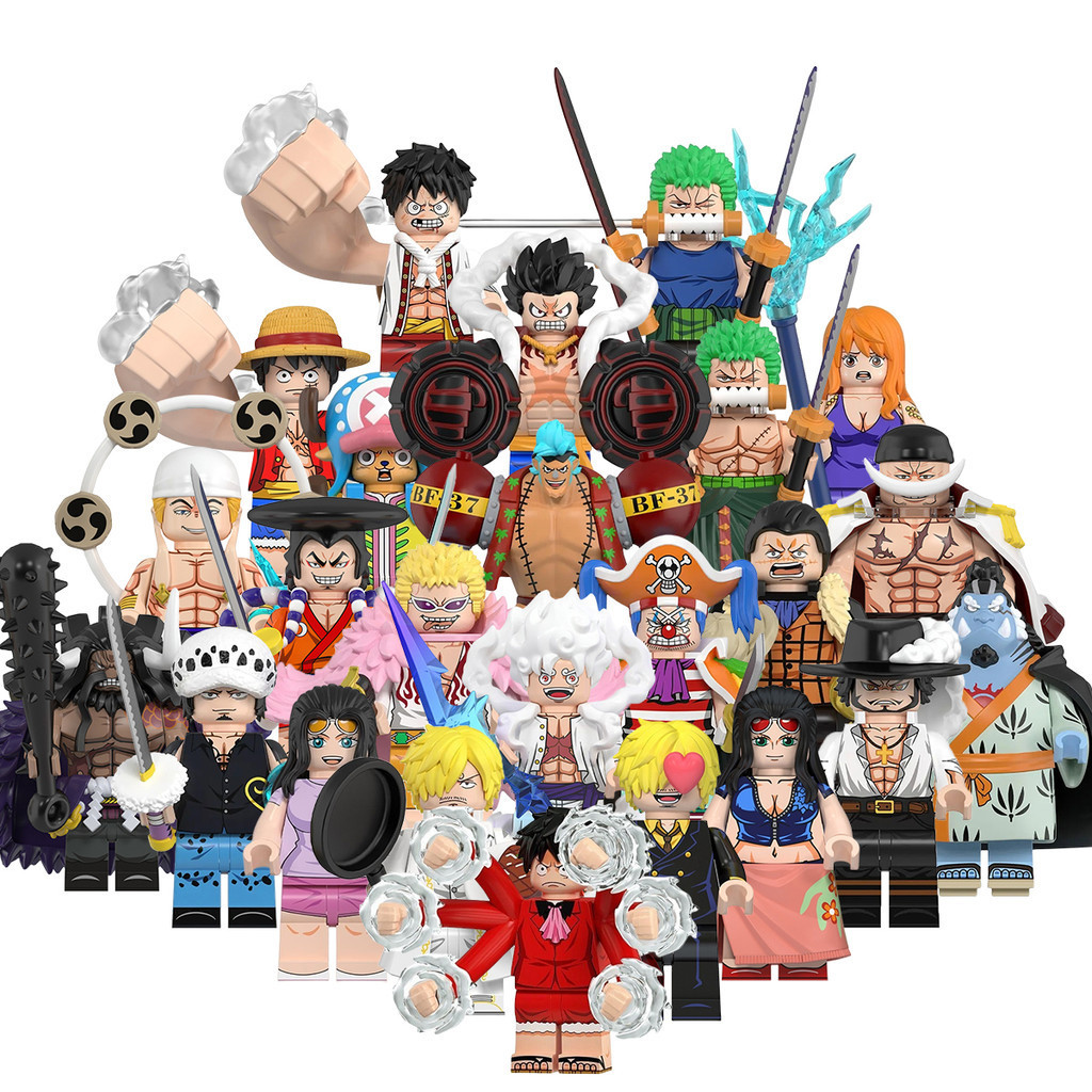 Anime One Piece Action Figure Monkey D Luffy Shanks Uta Roronoa Zoro Sanji Jinbe Nami ของเล่นคอลเลกชันบล็อกอาคารสําหรับเด็ก