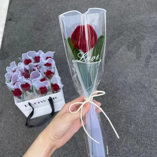 🇹🇭 พร้อมส่งจากไทย ดอกทิวลิป 🌷 ดอกไม้ทำจากลวดกำมะหยี่ สำหรับตกแต่งบ้าน