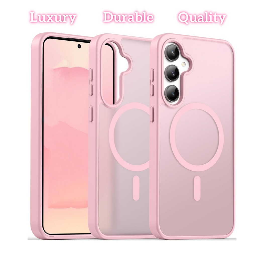 หรูหรา Strong Magnetic สําหรับ Samsung A57 A37 A17 A07 A56 A36 A26 A16 A06 A55 A35 A25 A15 4G 5G กรณี Anti-Fingerprint Matte Hard กันกระแทกฝาครอบโทรศัพท์