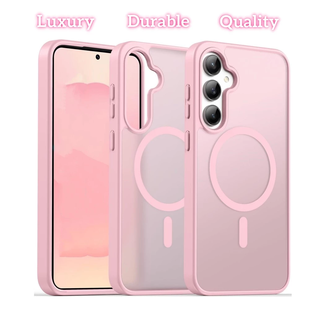 หรูหรา Strong Magnetic สําหรับ Samsung A57 A37 A17 A07 A56 A36 A26 A16 A06 A55 A35 A25 A15 4G 5G กรณี Anti-Fingerprint Matte Hard กันกระแทกฝาครอบโทรศัพท์