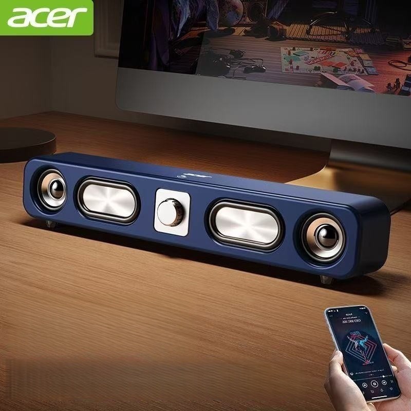 ลำโพงคอมพิวเตอร์ Acer Bluetooth ลำโพงสำหรับหน้าจอคอมพิวเตอร์แบบพกพาพร้อมไมโครโฟนสำหรับโทรศัพท์มือถือ
