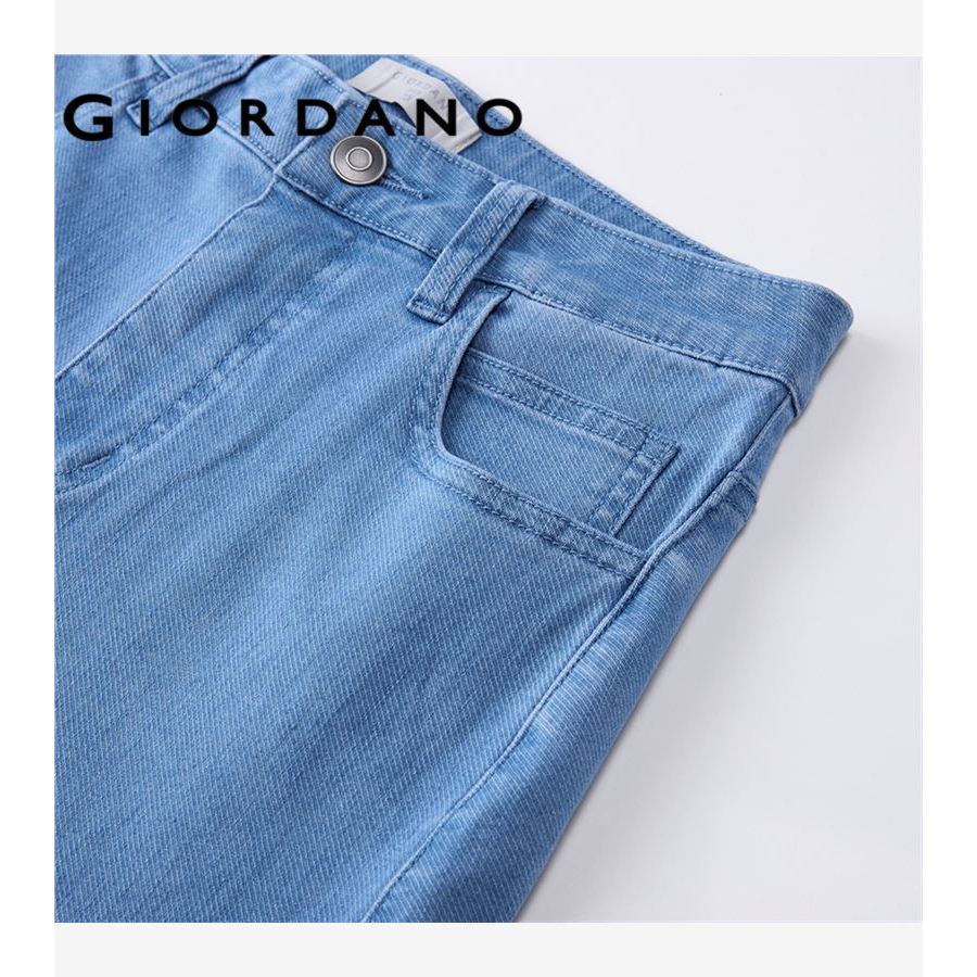 GIORDANO WOMEN Five-pocket mid rise jeans 13416336 ราคา ถูกที่สุด ดีลบีเคเค แกลเลอรีภาพที่ 4