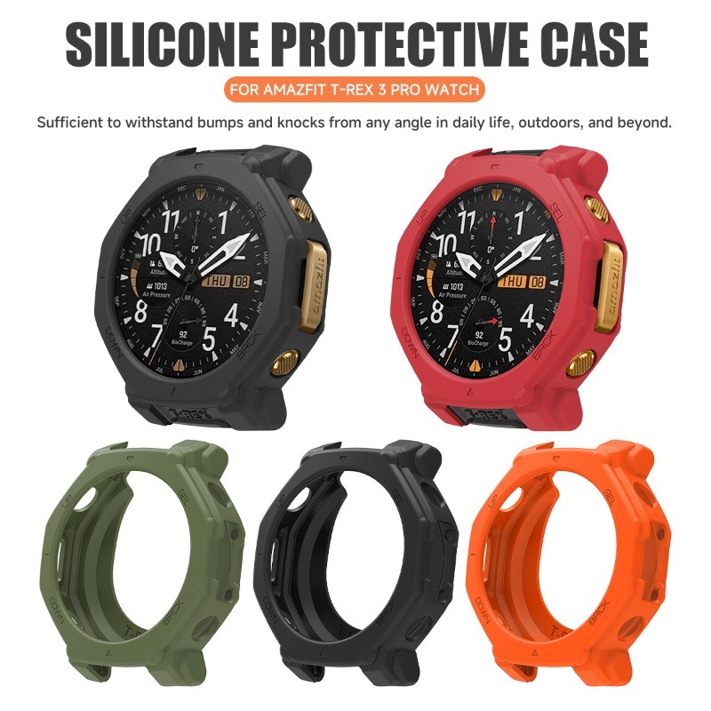 สายซิลิโคน + สําหรับ Huami Amazfit T-REX 3 Pro 48 มม.สายนาฬิกาสําหรับ Amazfit T-rex 3 PRO 48 มม.สร้อยข้อมือสายรัดข้อมือ ราคา ถูกที่สุด ดีลบีเคเค แกลเลอรีภาพที่ 3