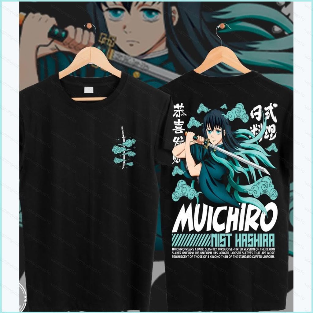 XS1 Demon Slayer ผ้าฝ้ายเสื้อยืด 110 ซม.-6XL Akaza Hakuji ฤดูร้อนอะนิเมะแขนสั้น XS1