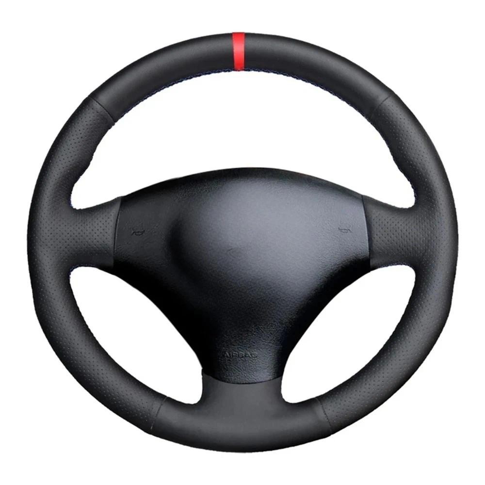 ลื่นสีดําหนังเทียมพวงมาลัยรถสําหรับ Audi A2 8Z A3 8L Sportback A4 B6 Avant A6 C5 A8 D2 TT 8N S3 S4 R