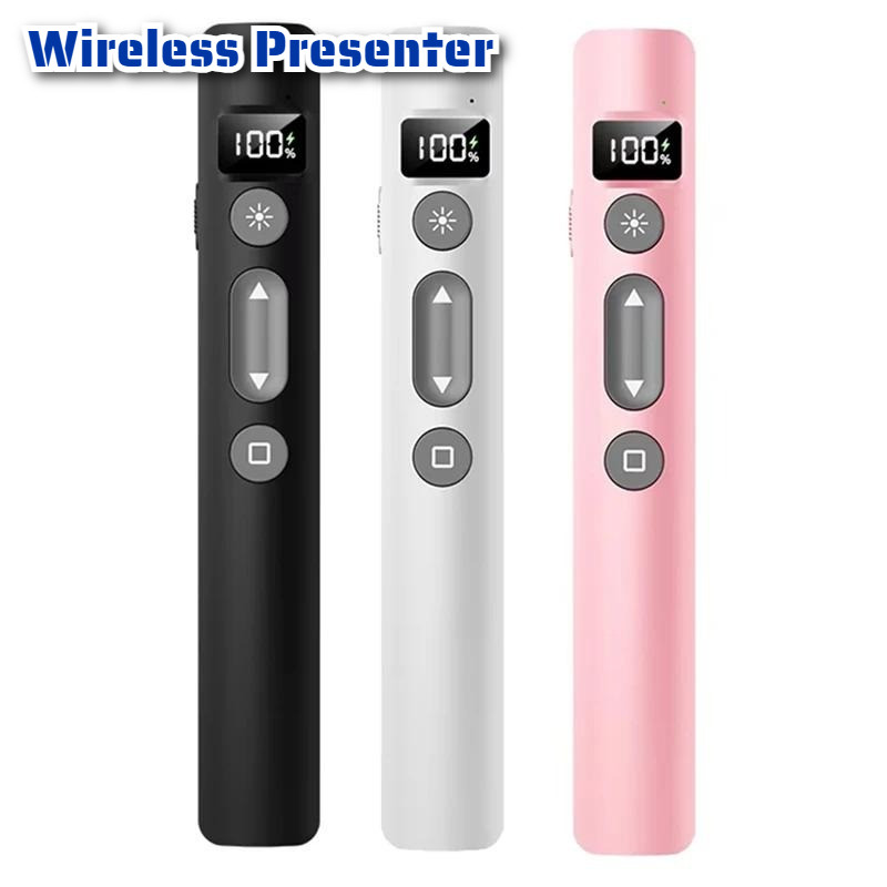 【COD】Wireless Presenter ชาร์จไฟได้ ปากกาเลเซอร์ 2.4 Ghz USB/ Type-c PPT Pointer พ้อยเตอร์ สำหรับการนำเสนอ รีโมท พรีเซนต์