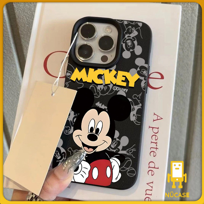 นุ่มและกันกระแทก หนัง เคสไอโฟน สำหรับ iPhone 16 15 PROMAX 14 13 PRO 12 11 Pro Max XR XS 7 8Pมิกกี้ครอบงำ