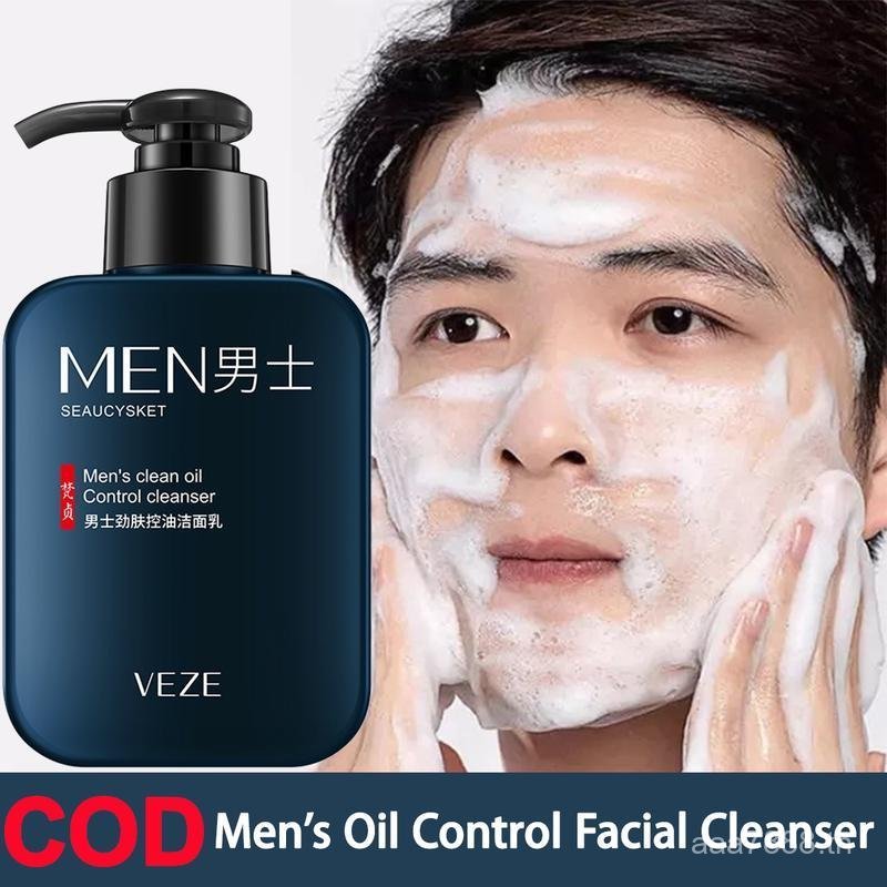 จัดส่งในพื้นที่Men Cleanser Oil Control Facial Cleanser สําหรับ Blackhead Face Cleaning Hydrating Mo