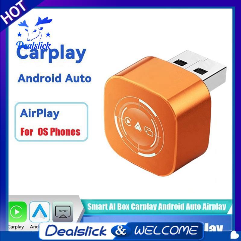 3in1 Wireless Carplay Adapter Airplay สําหรับ IOS Android Auto Carplay สมาร์ท AI กล่อง USB Dongle แบ