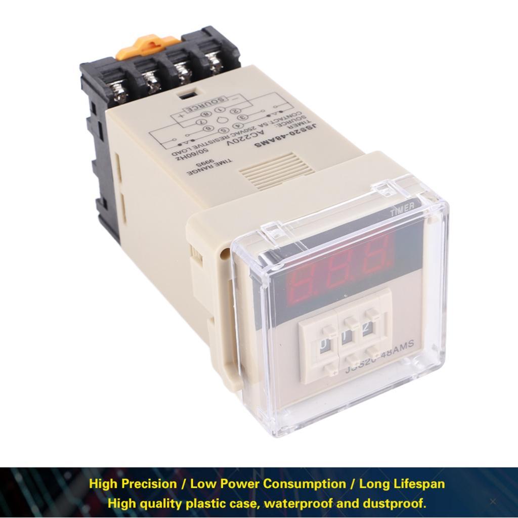 Buybybuy Timer Relay JSS20-48AMS 1-999S AC 220V On Delay Digital Display Module Medium