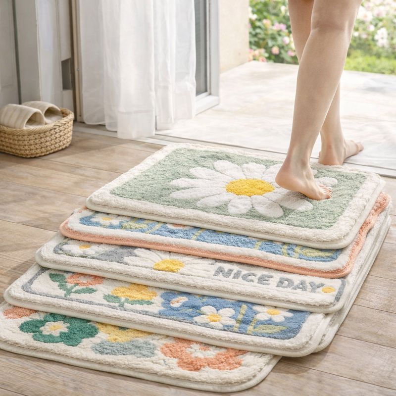 พรมปูพื้นกันลื่น ขนาด 40×60 ซม. ผ้าเช็ดเท้าขนนุ่ม ดูดซึมน้ำเร็ว ลายน่ารัก ใช้หน้าห้องน้ำและประตูบ้าน - รูปที่ 3