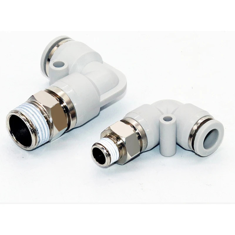 ข้อศอกมุมขวา Pneumatic ข้อต่อหมุนความเร็วสูง Universal 360 องศา RL8-04 RL10-04 RL12-04 YY