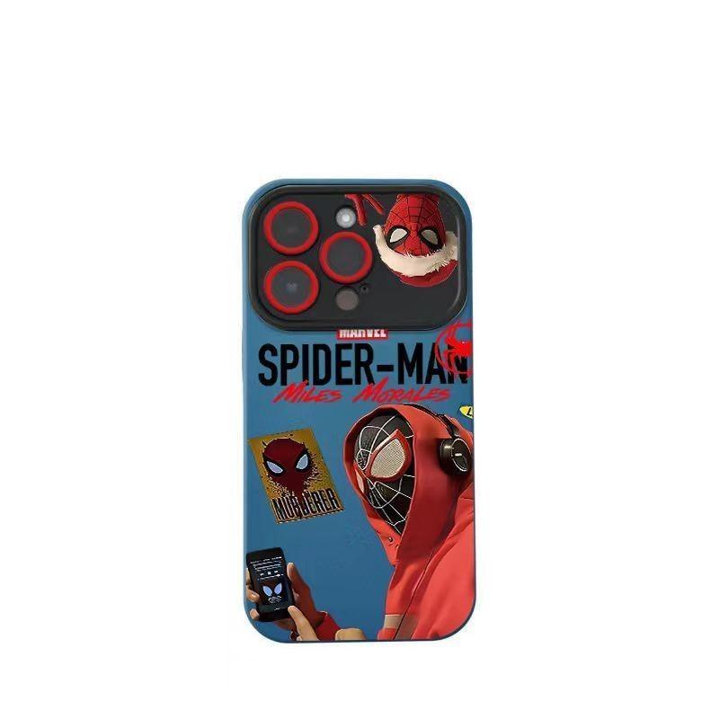 เสื้อกันหนาวสีแดงสีดํา Spider-Man หน้าต่างขนาดใหญ่ใช้งานร่วมกับ iPhone สําหรับ iPhone 16 Pro Max/15/17 Pro/14 Pro Max/13 Pro Max/12 Pro Max/11/XR/XS/7 Plus/8 บทคัดย่อน่ารัก U5QM - รูปที่ 3