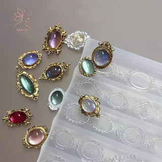 [maybeauty] กรอบรูปย้อนยุคอัญมณี Baroque แกะสลัก 3D บรรเทาแม่แบบทําเล็บมือเล็บเล็บซิลิโคนโปร่งใสเล็บแม่พิมพ์ {TH}