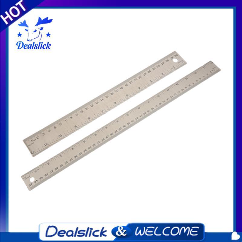 ไม้บรรทัดโลหะพร้อมข้องอคอร์ก:(12+18 นิ้ว) ไม้บรรทัดสแตนเลส ไม้บรรทัดกันลื่นพร้อมนิ้วและ เซนติเมตร