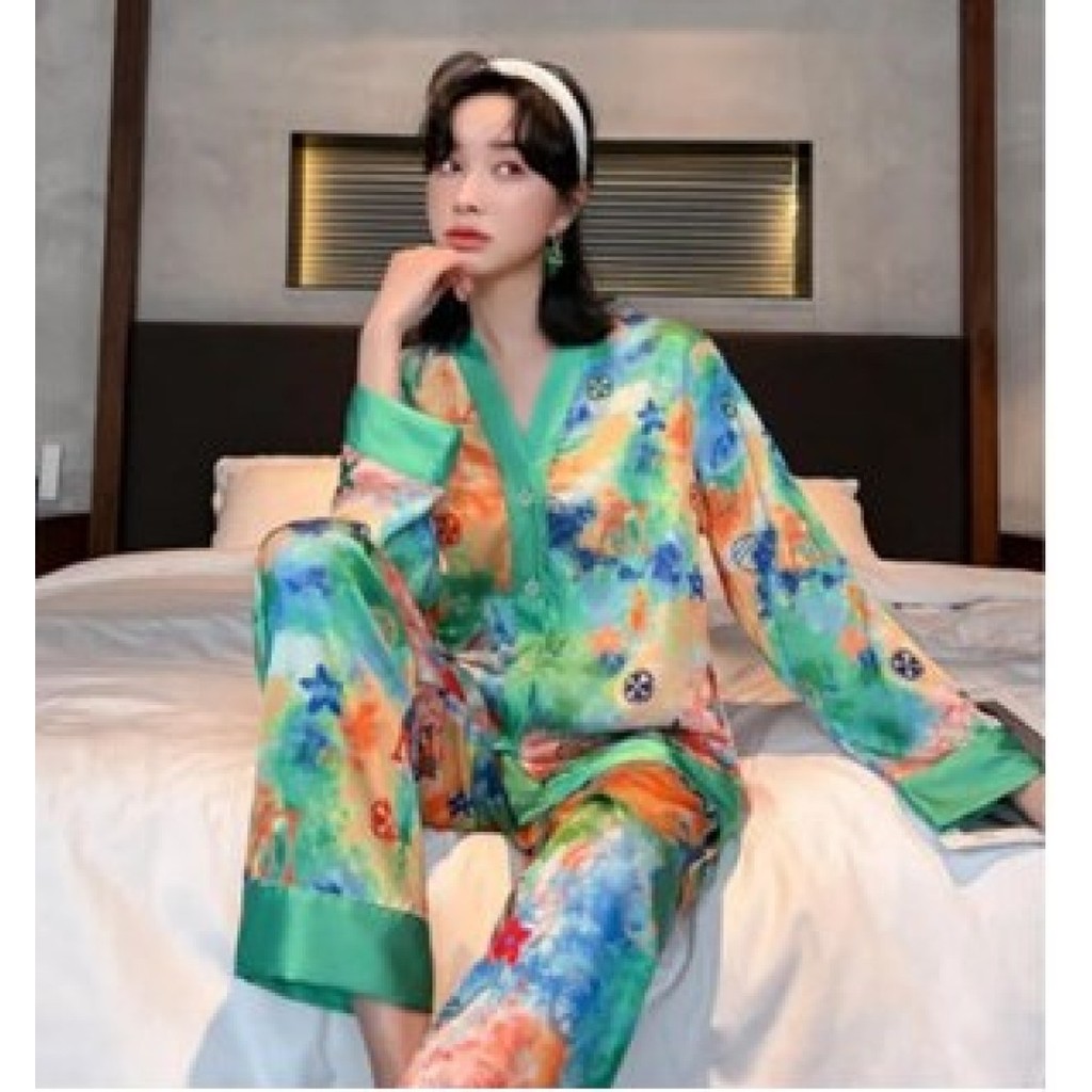 ชุดอยู่บ้านผ้าไหมคอปก Yjhv ดีไซน์โรงละครชินชิปปิ้ง TH ✨Lzboi-19.th✨