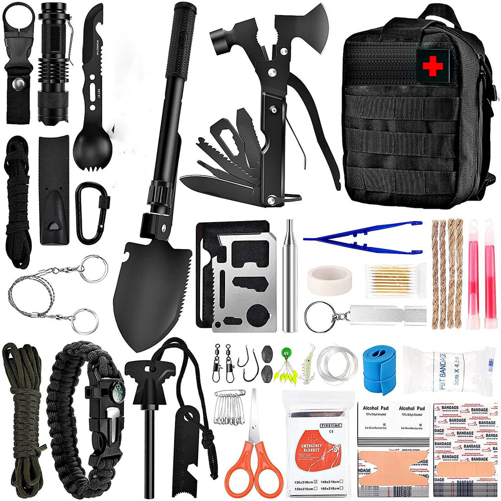 Camping Outdoor Survival Kit Emergency Box Survival Tool Set First Aid Box SOS Emergency Kit Equipme