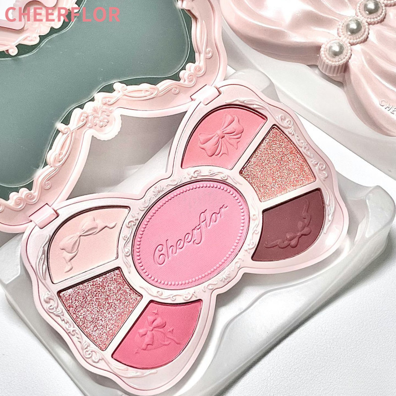 CHEERFLOR พาเลทอายแชโดว์ Bow Natural Long Lasting Color Development Delicate