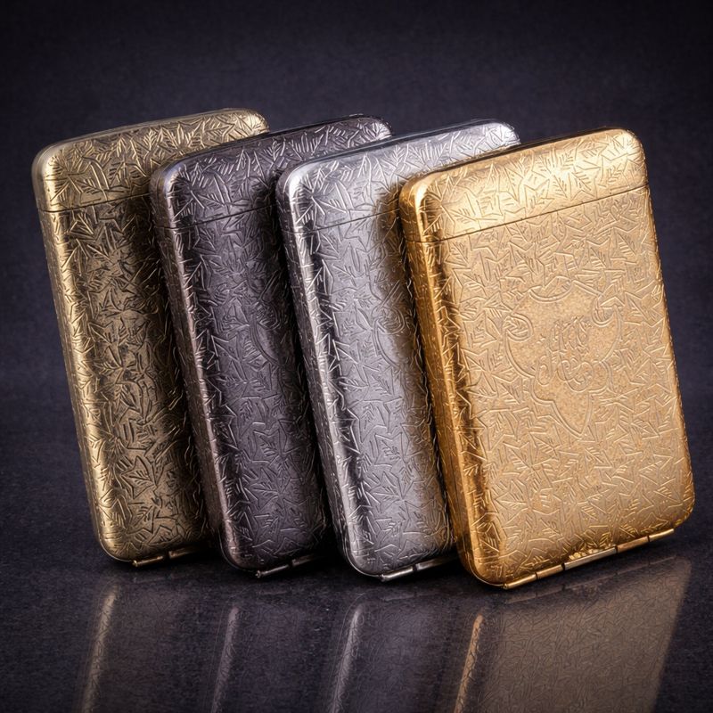 กล่องใส่บุหรี โลหะ ลายแกะสลัก กล่องบุหรี พกพา Cigarette Case กล่องบุหรี กล่องบุหรี ใส่บุหรีได้ประมาณ 20 มวน