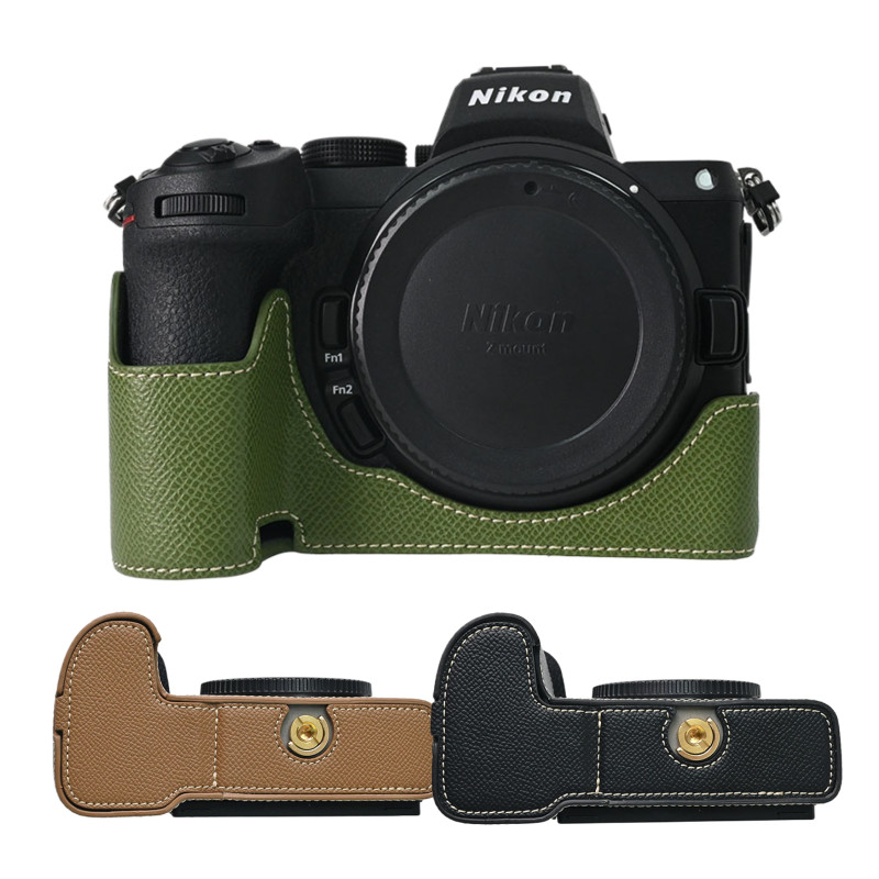 หนัง PU ป้องกันกล้องครึ่งกระเป๋า Grip สําหรับ Nikon Z7 Mark II Z6 Mark II Z5II Z7 Z6 Z5 กระเป๋ากล้อง
