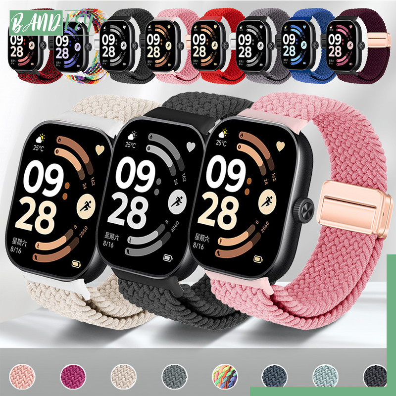 สายรัดไนลอนที่ถักด้วยแม่เหล็ก for Redmi Watch 6 Active/Lite/ 6 5 4 สายนาฬิกากีฬาแบบเปลี่ยนได้ for Mi Band 10 9 8 Pro