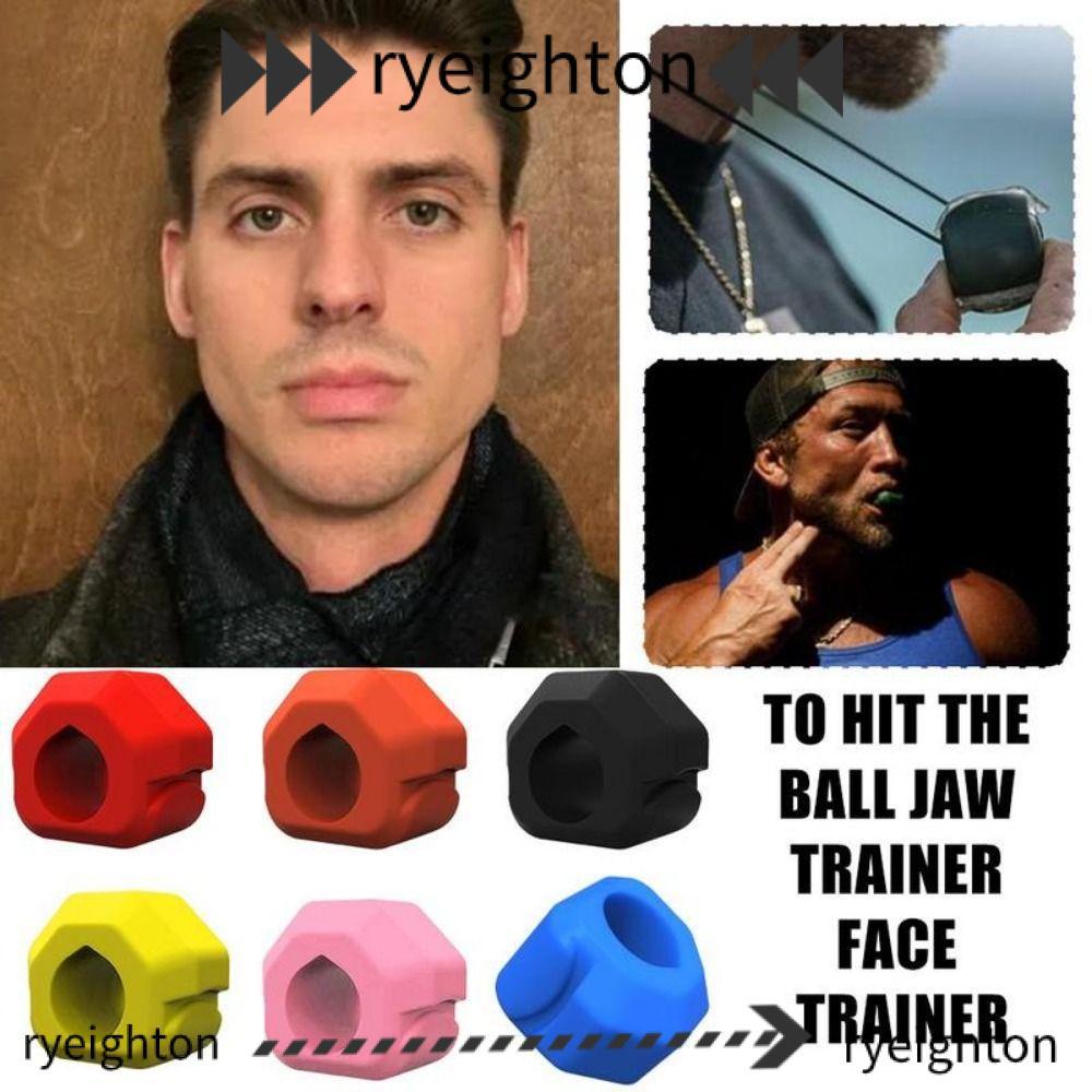 RYEIGHTON Jawline Exerciser, Gum เม็ด Anti-stress Jaw Trainer, Exerciser Shaper BPA ฟรีซิลิโคนลูกบอล