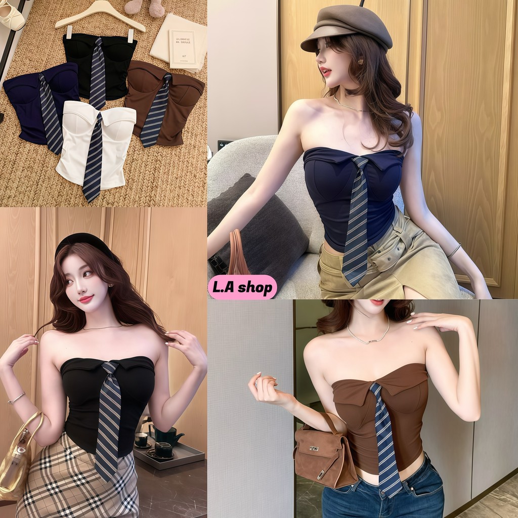 L.A Shop★เสื้อคุณภาพดี เสื้อผ้าผู้หญิง เสื้อแขนกุด เสริมฟองน้ำ การตั้งค่าเนกไท ทรงรัดพอดี FY5608-0 ราคา ถูกที่สุด ดีลบีเคเค