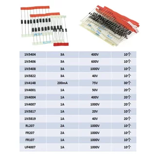 Diode-200 ชุดไดโอด 200ชิ้น 14แบบ ไดโอดเรียงกระแส Diodes Rectifier Electronic Components Kit ไดโอด 1N5404 1N5406 1N540...