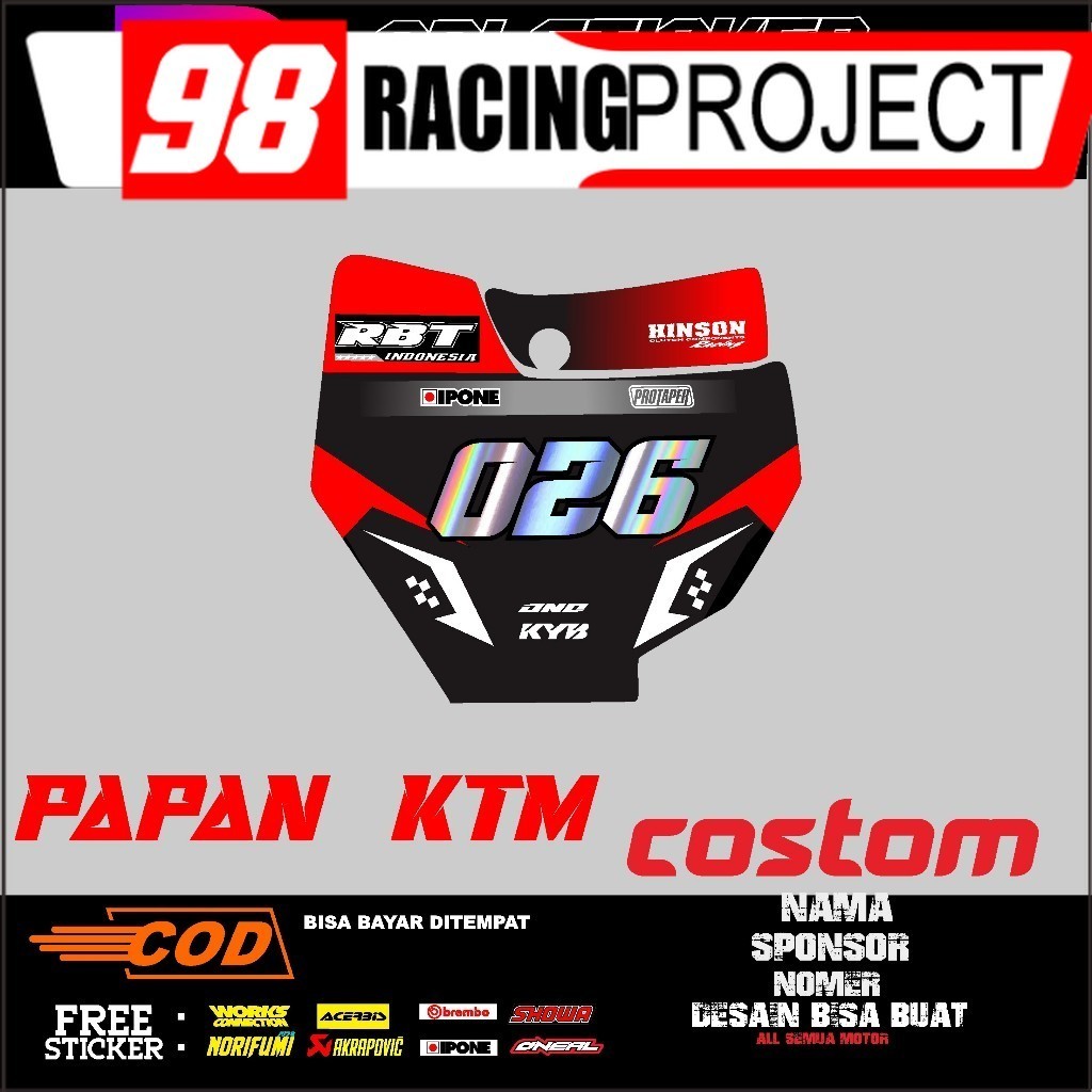 สติ๊กเกอร์แผ่นตัวเลข KTM 250/KTM 85 แผ่นตัวเลข/KTM 250 แผ่นตัวเลข/KTM 85 แผ่นตัวเลข KTM