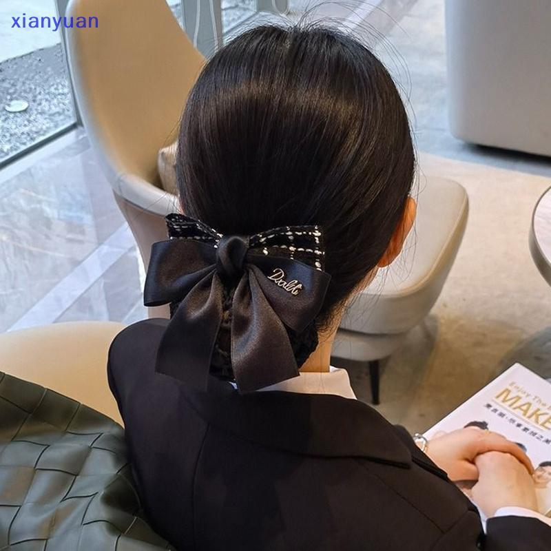 อุปกรณ์เสริมโบว์ผมและตาข่ายคลุมผมหรูหราสำหรับแอตเตนดานซ์ทำงาน