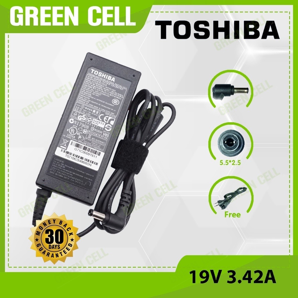 Toshiba 19V 3.42A Laptop Charger Dynabook R730 R731-C R731-W R732 R741-B R751 R752 R752-F RX3 RX3W