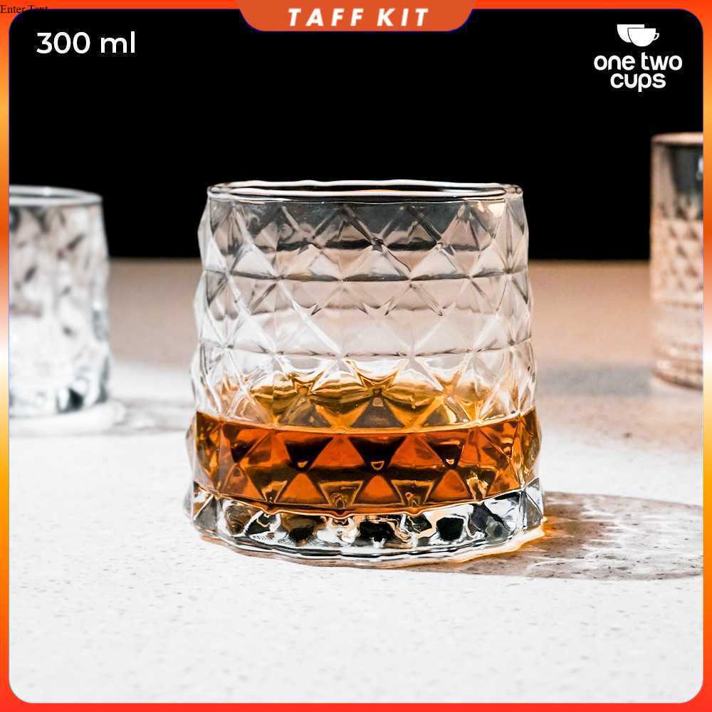 One Two Cups Whisky Cocktail Crystal Diamond Rock Glass 300ml - YJ-30